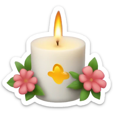 Aroma candle with flowers  sticker