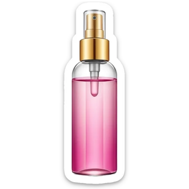 Pink and gold body mist bottle sticker