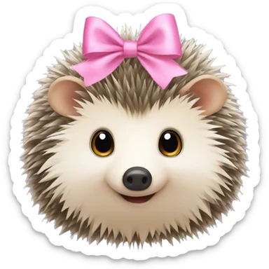 hedgehog wearing a pink bow sticker