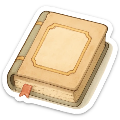 ghibli style icon of a book, soft colors, whimsical sticker