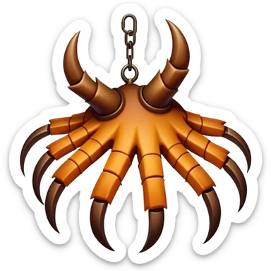 Brown claw with seven talons hanging downwards (not sentient)(no chain) sticker