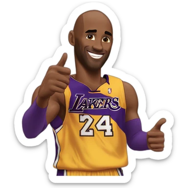 Kobe Bryant points his finger up in warning sticker