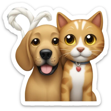 dog and cat tails intertwined  sticker
