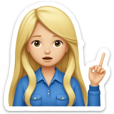 blonde cartoon girl long hair calling timeout sticker