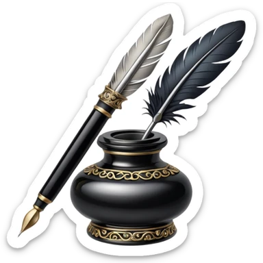 Pen and inkwell sticker