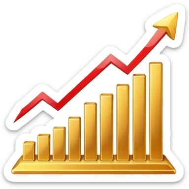 golden increasing chart  sticker