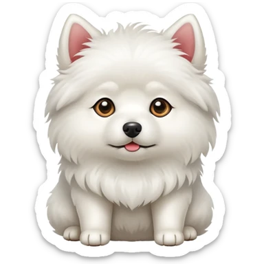 Small pure white Chinese rural dog sticker