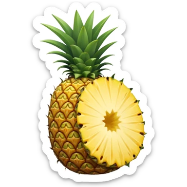 half eaten pineapple sticker