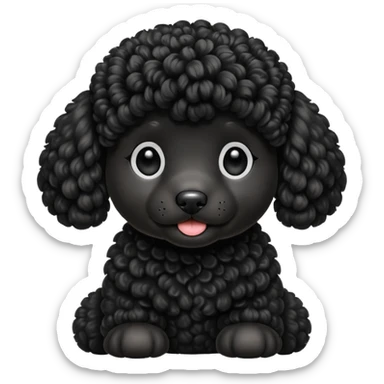 Black poodle puppy sticker