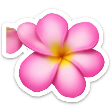 bouquet of pink fading into yellow plumerias  sticker
