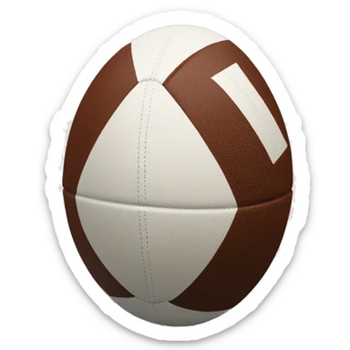 2 triangles either side of a rugby ball sticker