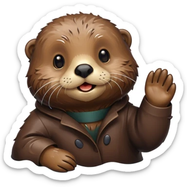 awake sea otter sticker