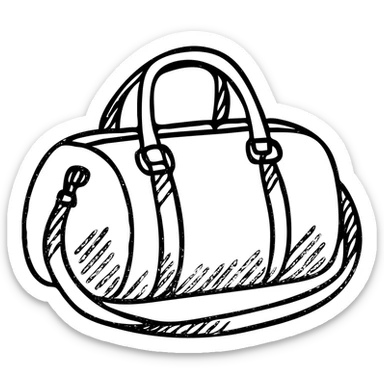 all black duffle bag with black strap sticker