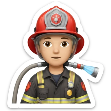 Firefighter with Hose sticker