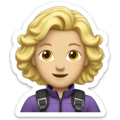 Skydiver with blonde hair sticker