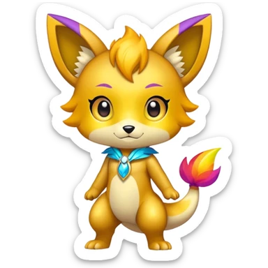 Shiny Chibi Anthro Sona Fakemon-Spectrobe Full Body sticker