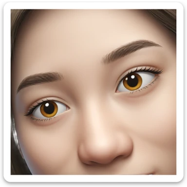 realistic close-up of girl sticker