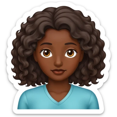 Mujer morena con pelo ondulado sticker