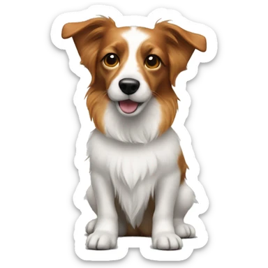 Long haired jack Russel, tan colour, back black, ginger face, ginger ears, ginger legs sticker