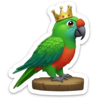 King crowned parrot sticker