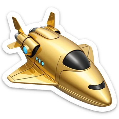 thin gold spacecraft sticker