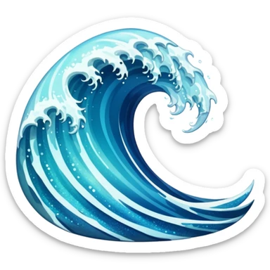 glitter wave ocean surf cian sticker