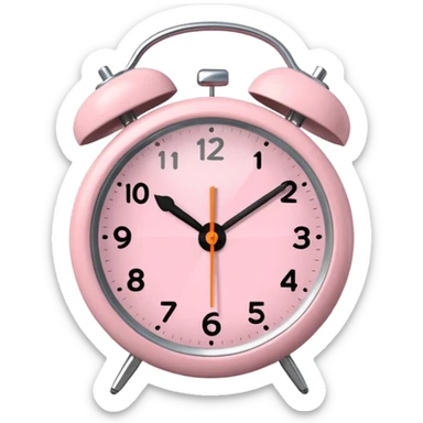 pale pink alarm clock sticker