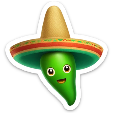 pepper with sombrero and maraca sticker