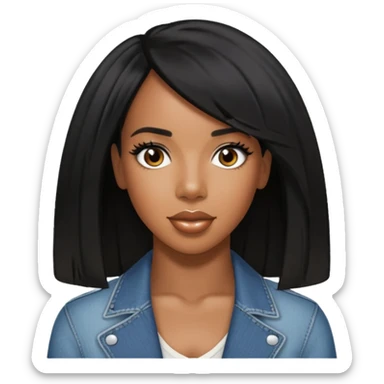 Kelly Rowland with black hair sticker