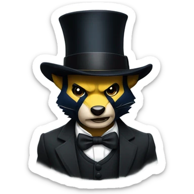 Wolverine wearing a top hat sticker