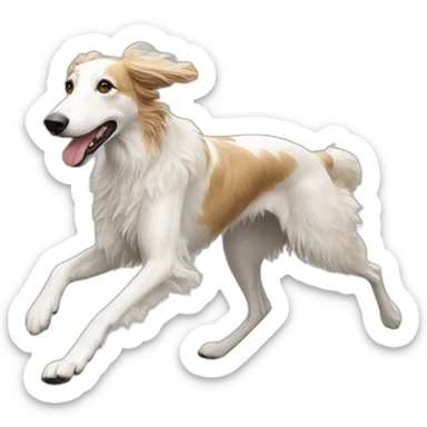 running borzoi sticker