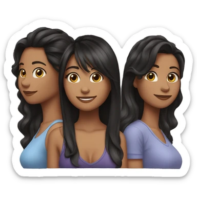 Mejores amigas cabello negro y lacio y pelo negro crespo sticker