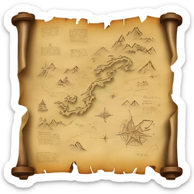 map parchment scroll sticker