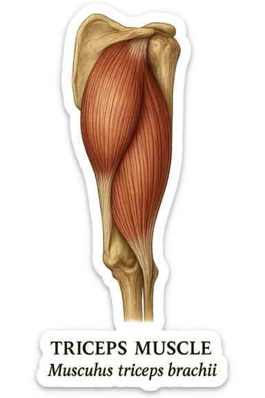 tricipite visto anatomicamente sticker