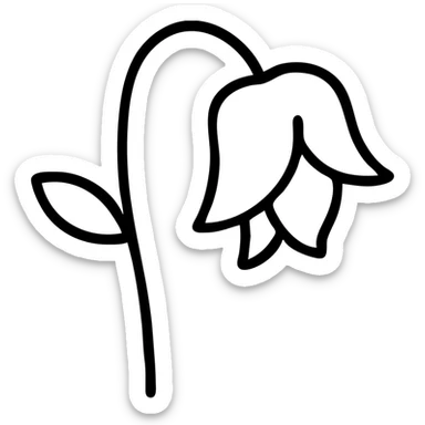 Wilted rose flower with drooping petals sticker