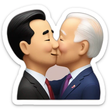 joe biden kisses xi jinping sticker