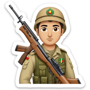 Kurdish warrior Peshmerga with rifle and traditional clothing sticker