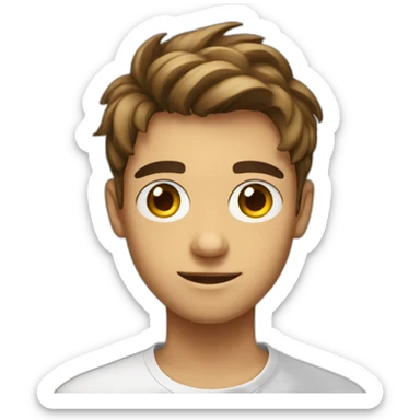 Young man with social media icon in bis eyes sticker