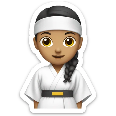 girl wearing a dobok white belt sticker