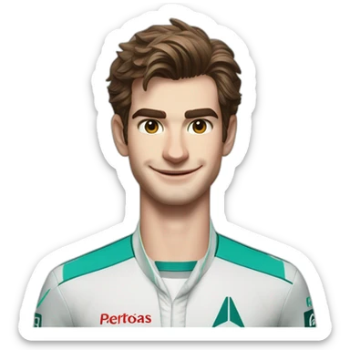 Andrew Garfield in Mercedes AMG Petronas F1 team sticker