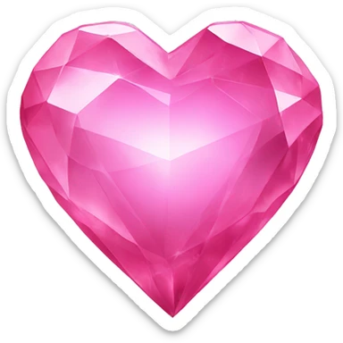 Pink crystal heart sticker
