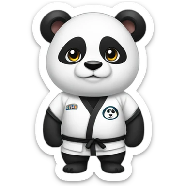 Panda wearing jiujitsu uniform sticker