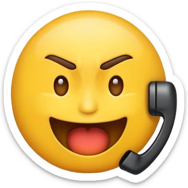 Mad emoji on the phone sticker