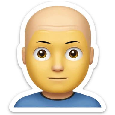 An Roblox Noob Face With An Normal expresion (Just An Bald Yellow Square With Eyes And Mouth) sticker