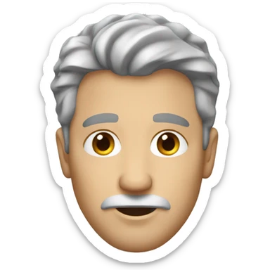 54 year old white male with grey short messy hair and a grey goatee sticker