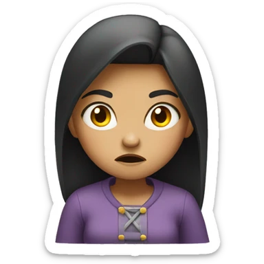 girl with an angry expression  sticker