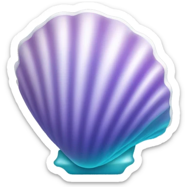 Light purple and ocean blue color sea shell with a vibrant pearl sticker