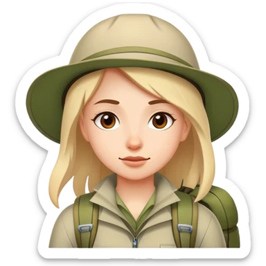 Girl goes trekking sticker