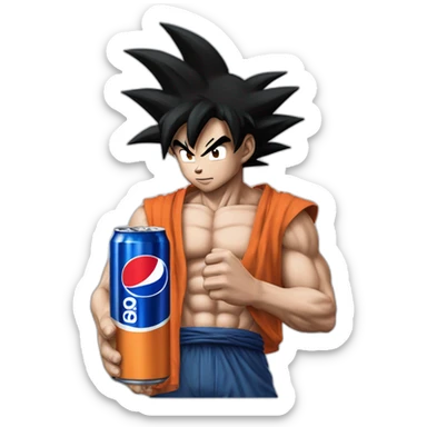 Ultra Instinct Goku drinking a Pepsi can  sticker