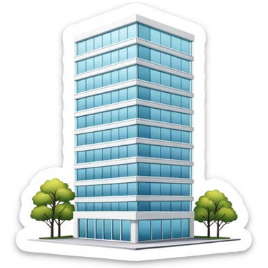 modern apartment building with sleek design sticker